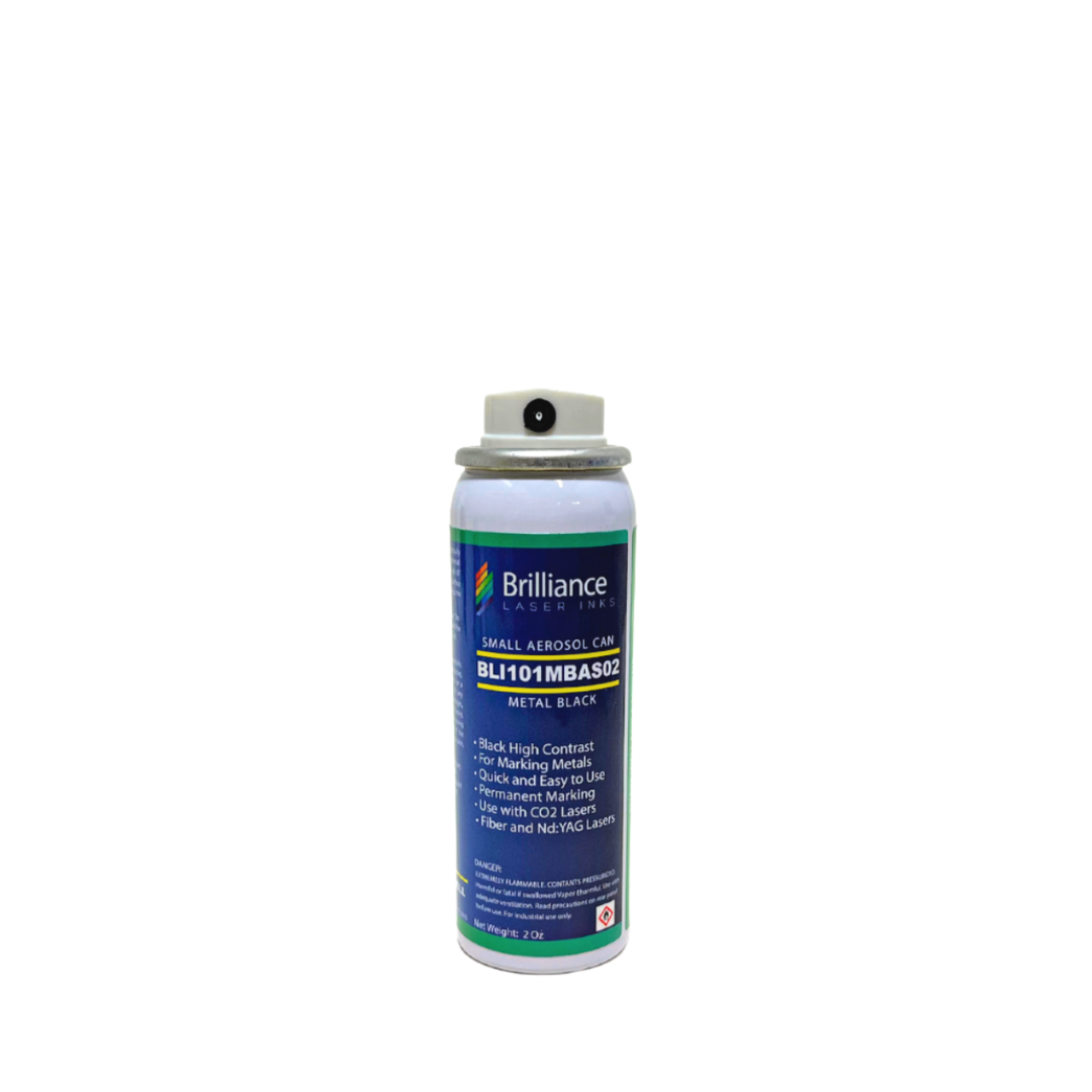 2 Oz - BLI101 - Aerosol Black Laser Ink for Metals Marking - CO2 Laser - Fiber Laser - YAG, Durable, Permanent, High Contrast, Brilliance Laser Inks